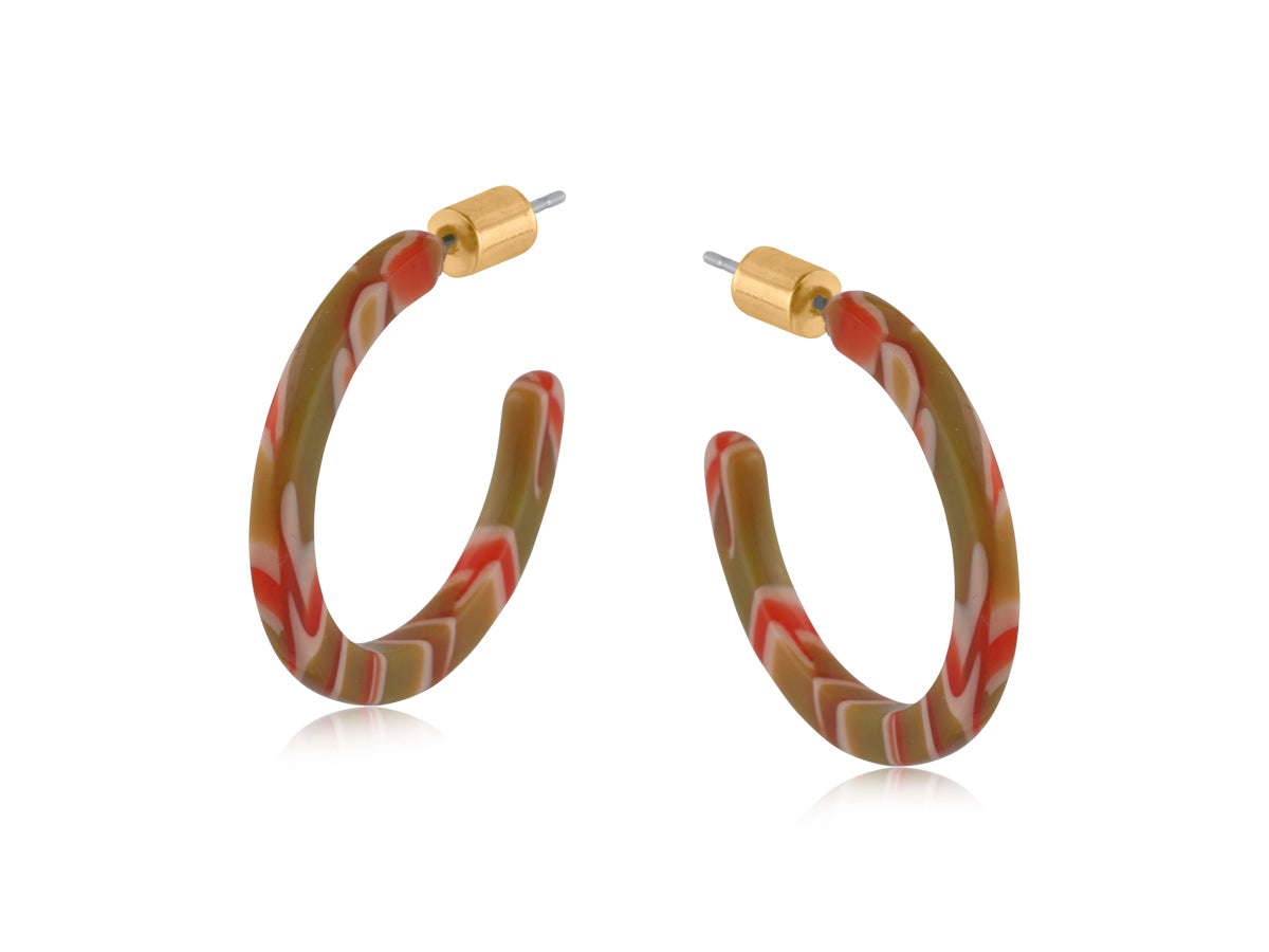 Oleandre Thin Resin Hoop Earrings