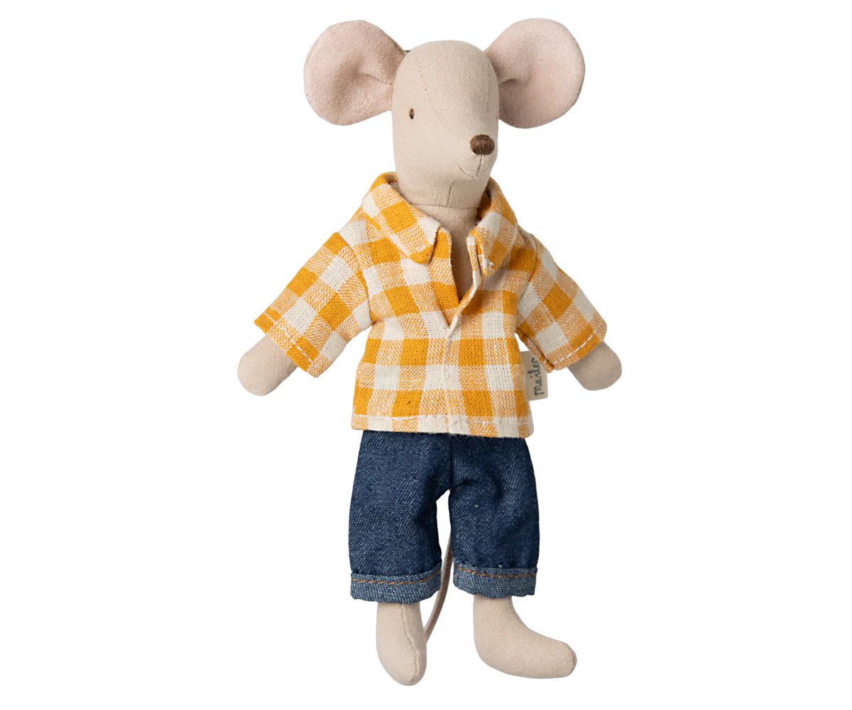 Maileg Dad Mouse in Yellow Shirt