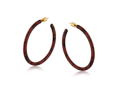 Oleandre Medium Sized Resin Hoop Earrings