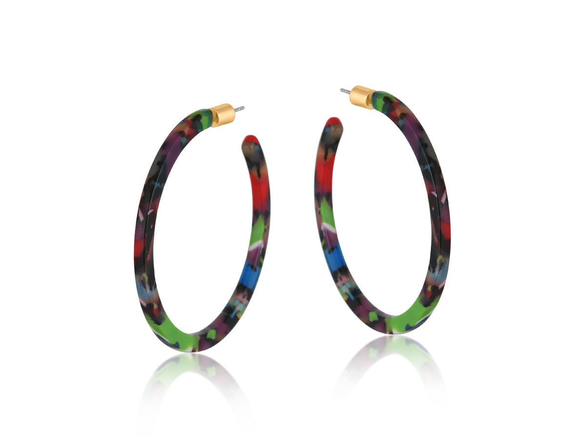 Celine Thin Resin Statement Hoop Earrings