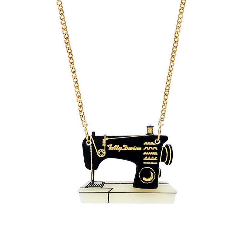 Mini Sewing Machine Necklace - Recycled