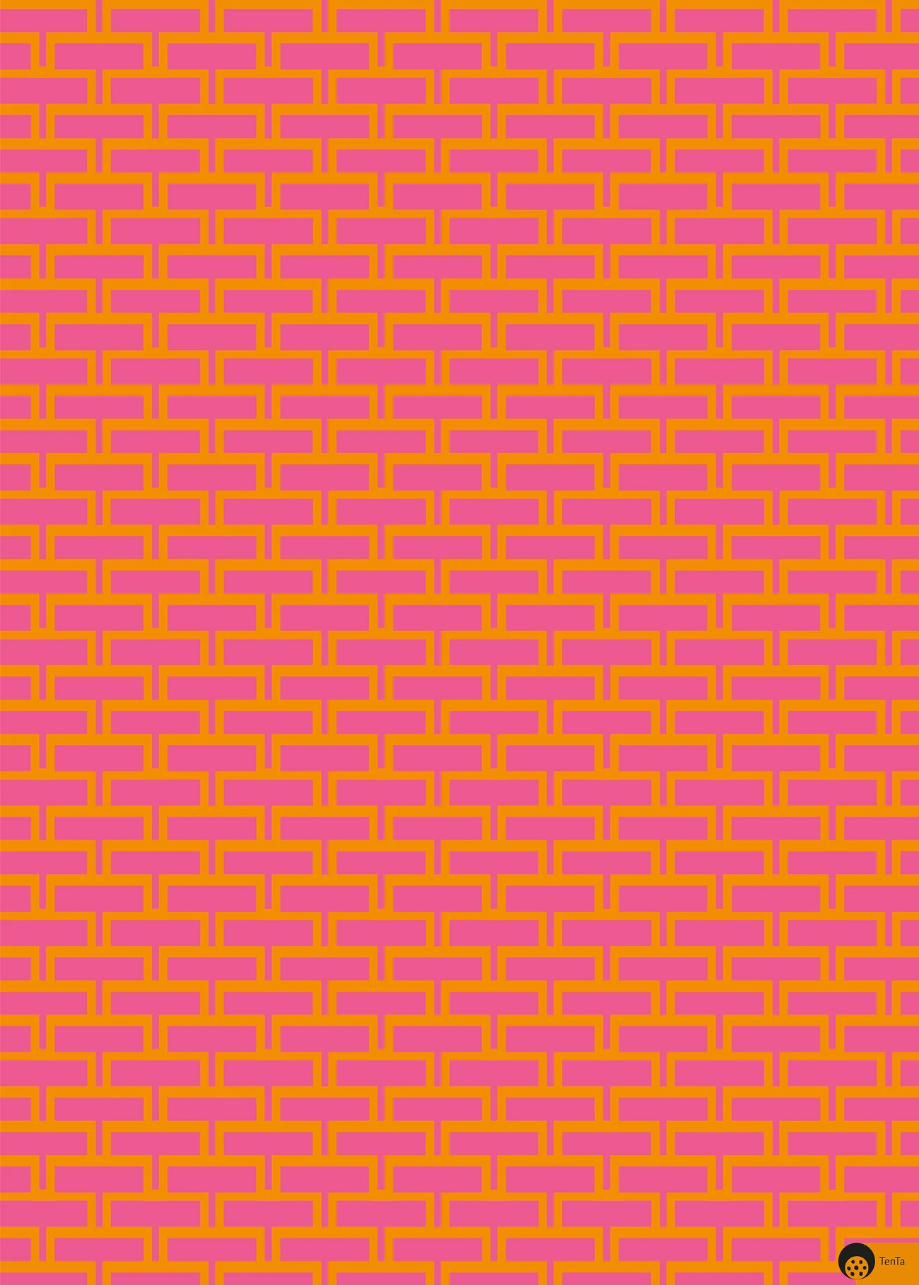 Pink Orange Graphic Wrapping Paper