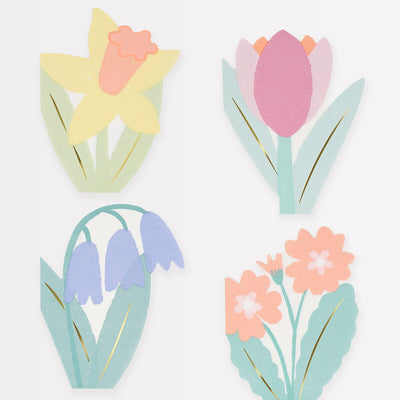 Spring Flower Shaped Napkins - 16 Pack