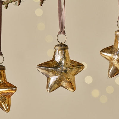 8cm Sardi Star Bauble - Gold