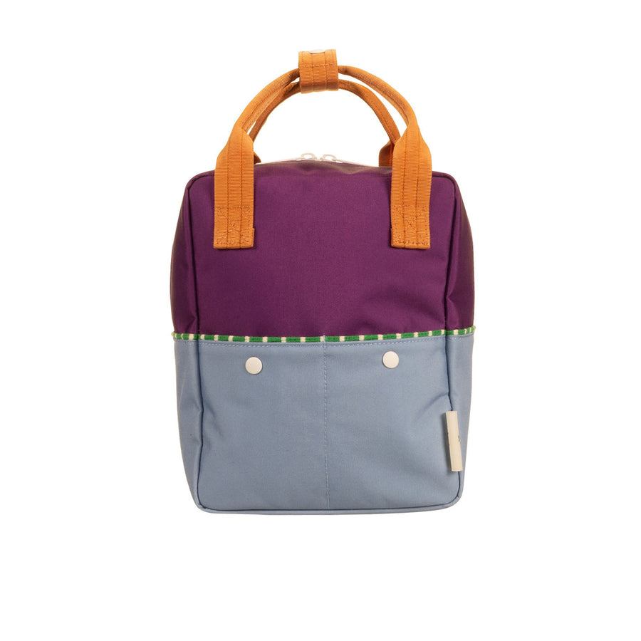 Small Colour Block Backpack - Purple + Blue