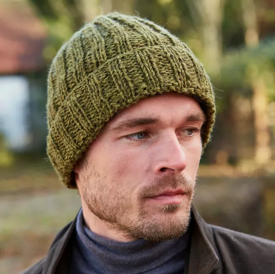 Roll Back Beanie - Shetland Moss