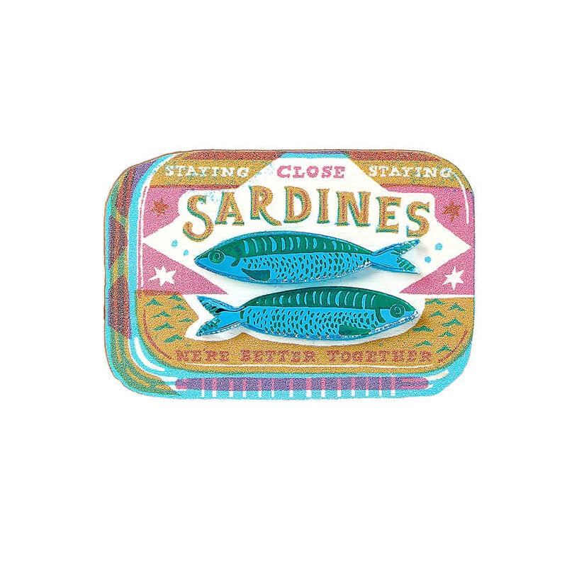 Sardine Tin Brooch