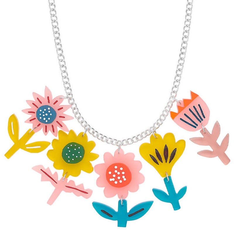 Springtime Flowers Statement Necklace