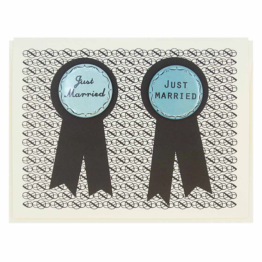 'Just Married' Badge Pair Card