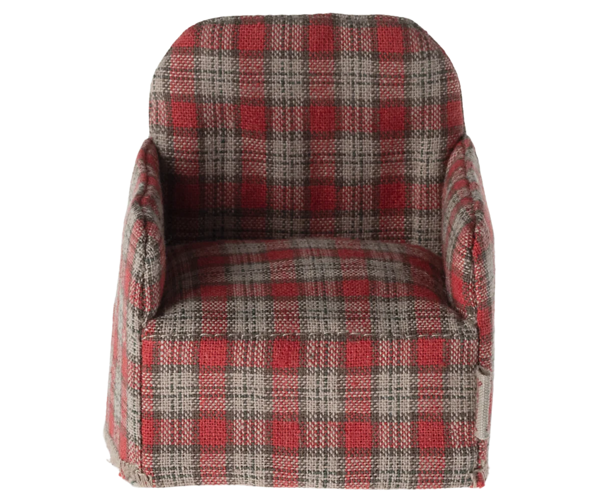 Maileg Chair for Mouse - Red Plaid