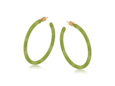 Oleandre Medium Sized Resin Hoop Earrings