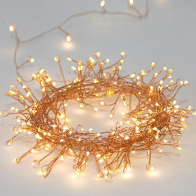 Battery Powered Wire Cluster Lights in Copper - 80 lights 3m