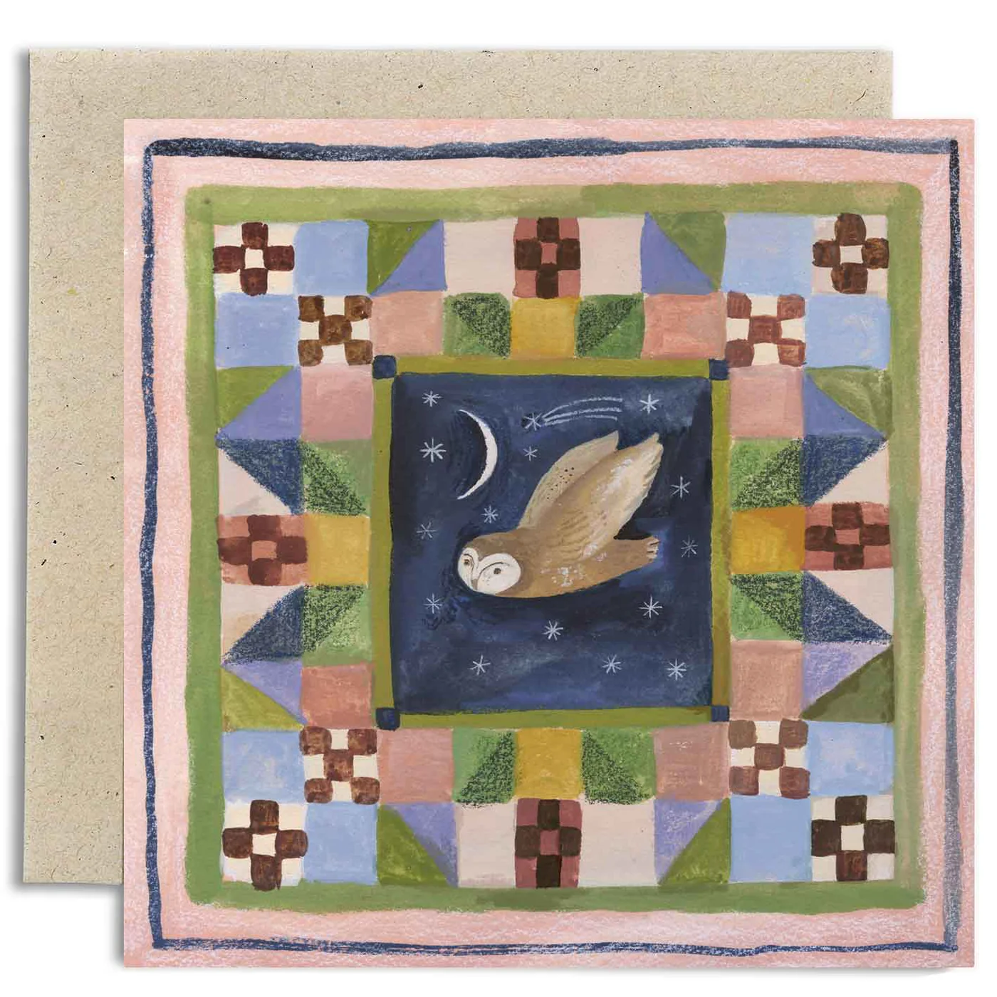 Patchwork Owl Card