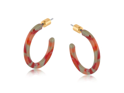 Hortense Thin Resin Hoop Earrings