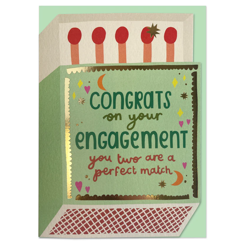 Congrats On Your Engagement Matchbox Card