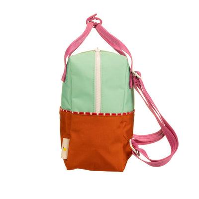 Small Colour Block Backpack - Mint + Orange