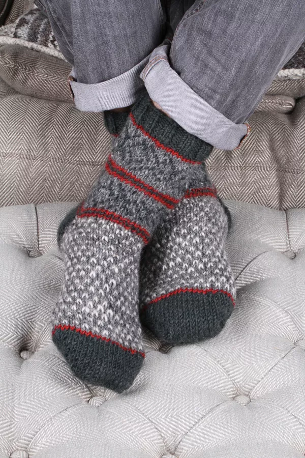 Sofa Socks - Tromso Graphite Knit Large