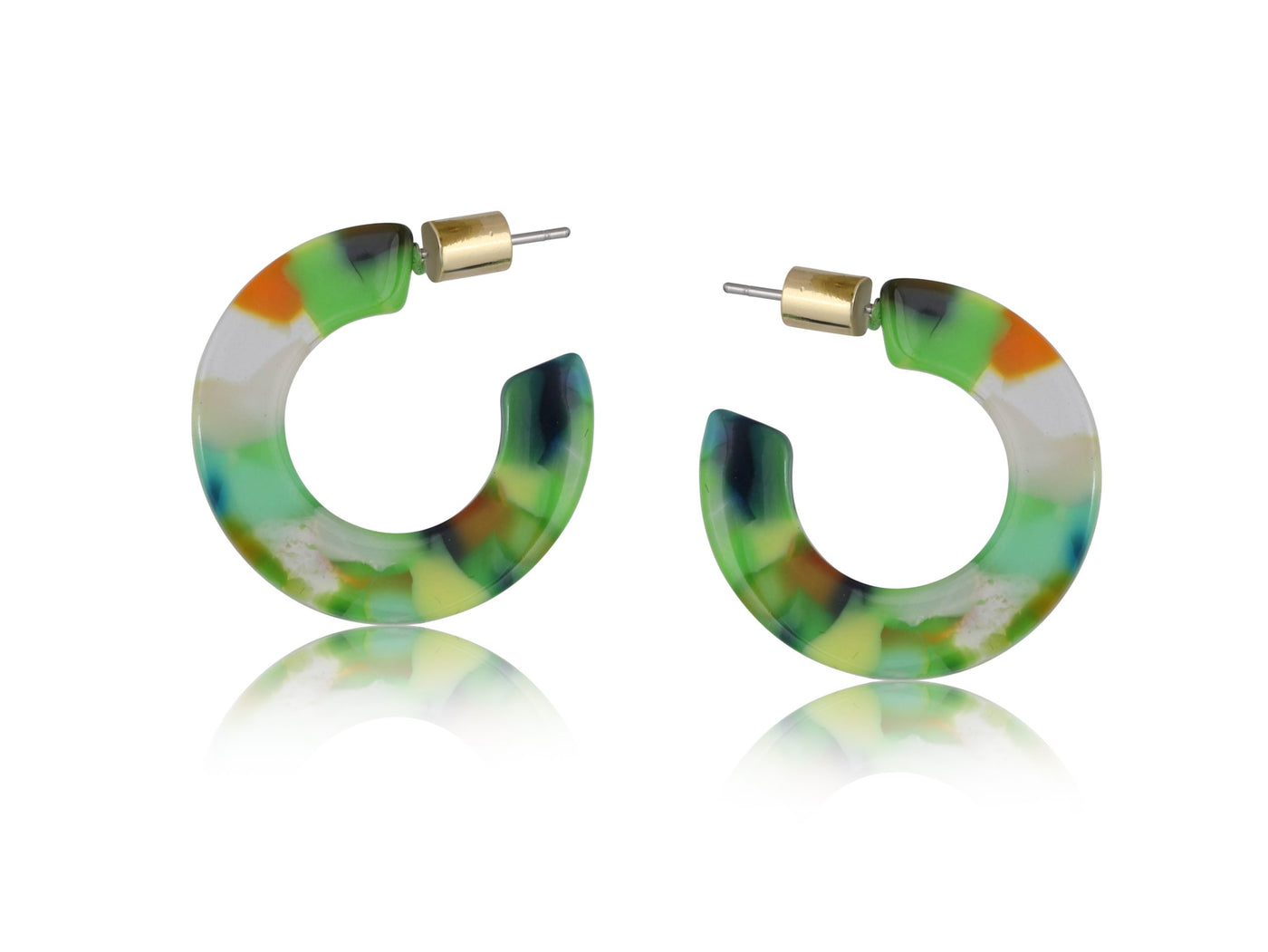 Erica Flat Resin Hoop Earrings