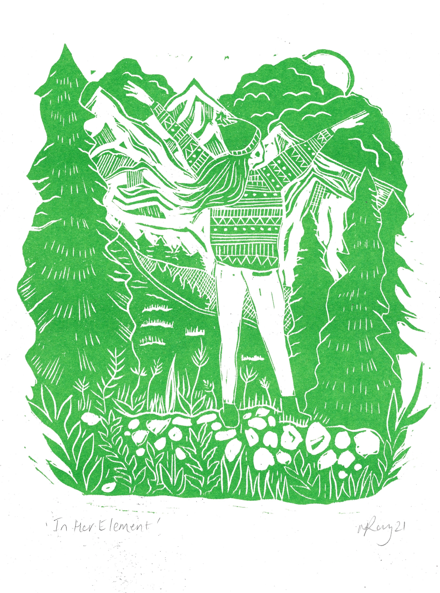 A4 'In Her Element' Risograph Print