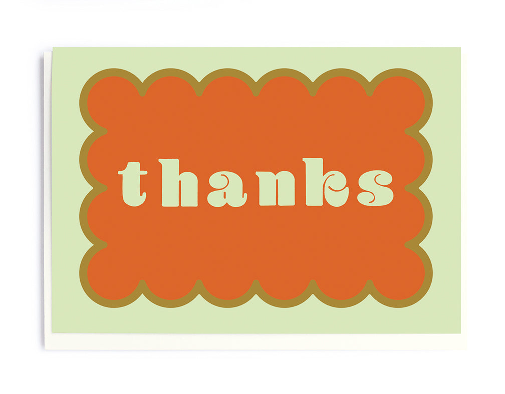 Graphic Scalloped 'Thanks' Card