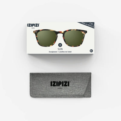 Sunglasses - Design 'E' in Tortoise by Izipizi (Green Lenses)