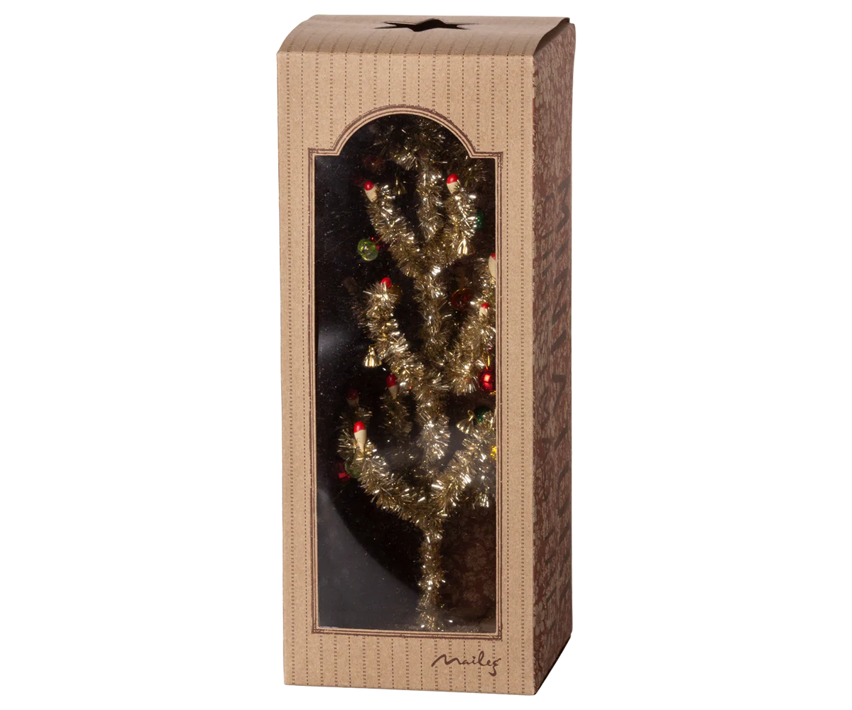 Maileg Christmas Tree Gold, Red & Green - Large