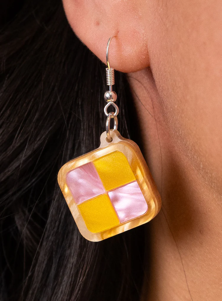 Battenberg Cake Earrings