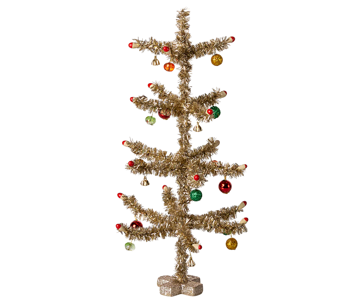 Maileg Christmas Tree Gold, Red & Green - Large