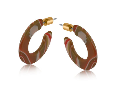 Oleandre Flat Resin Hoop Earrings