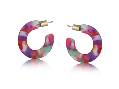 Erica Flat Resin Hoop Earrings