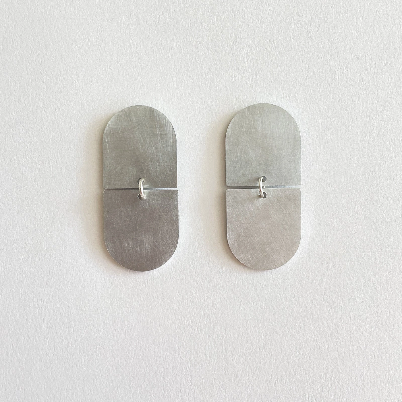 Silver Aluminium Arc Earrings