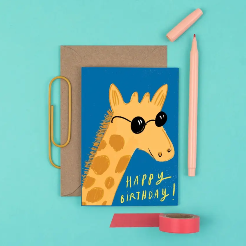 Cool Giraffe Birthday Card