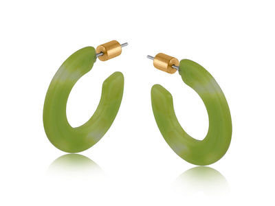 Oleandre Flat Resin Hoop Earrings