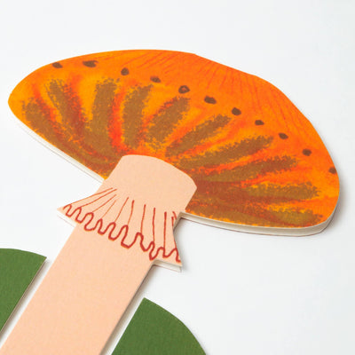 Orange Frilly Mushroom Stand-up Card