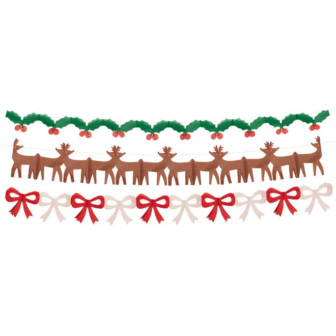 Tissue Paper Christmas Icon Garlands - Pack of Three