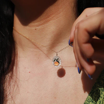 Orange Charm Necklace