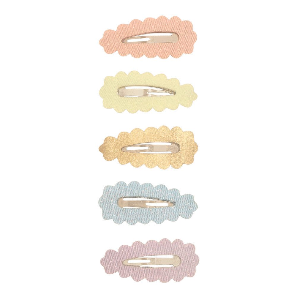 Mimi and Lula Clic Clac Hair Clips - Scalloped Sparkle Pack of 5