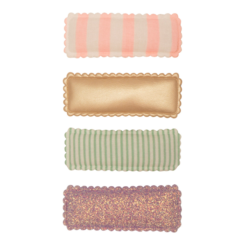 Mimi and Lula Clic Clac Hair Clips - Stripy Rectangles Pack of 4