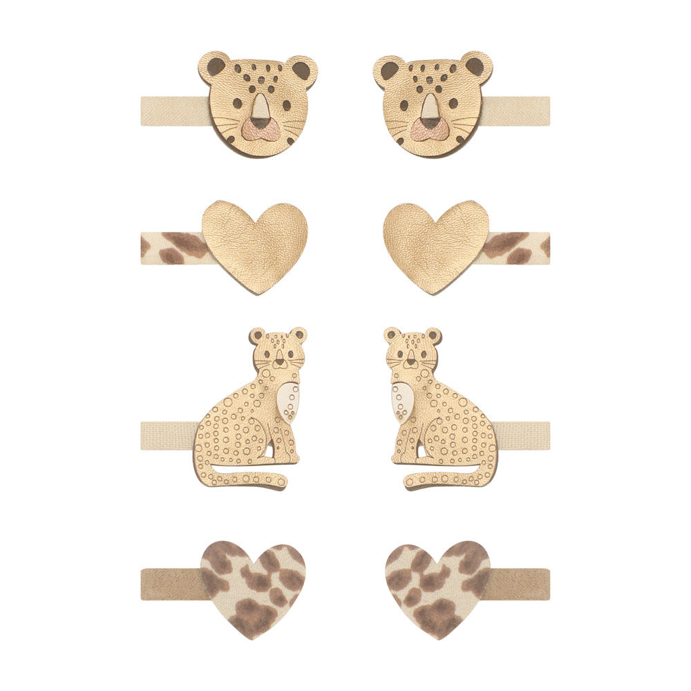 Mimi and Lula Mini Hair Clips - Larry Leopard Pack of 8