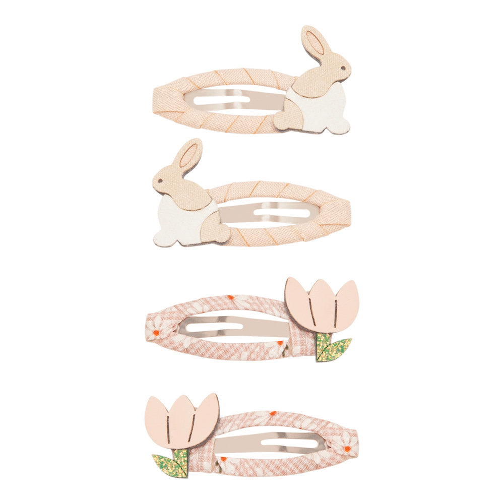 Mimi and Lula Clic Clac Hair Clips - Bunny & Flower Pack of 4