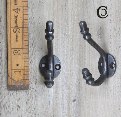 Acorn Double Cast Iron Hook  - Small