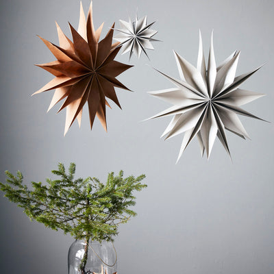 20cm 'Capella' Paper Star - Natural