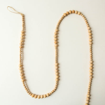 Natural Wooden Bead Christmas Garland