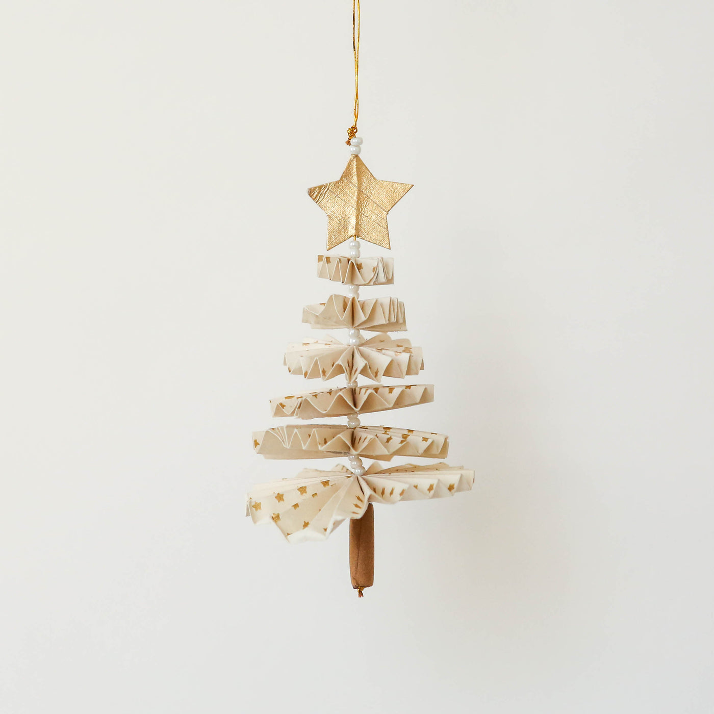 Paper Fir Tree Christmas Decoration - White