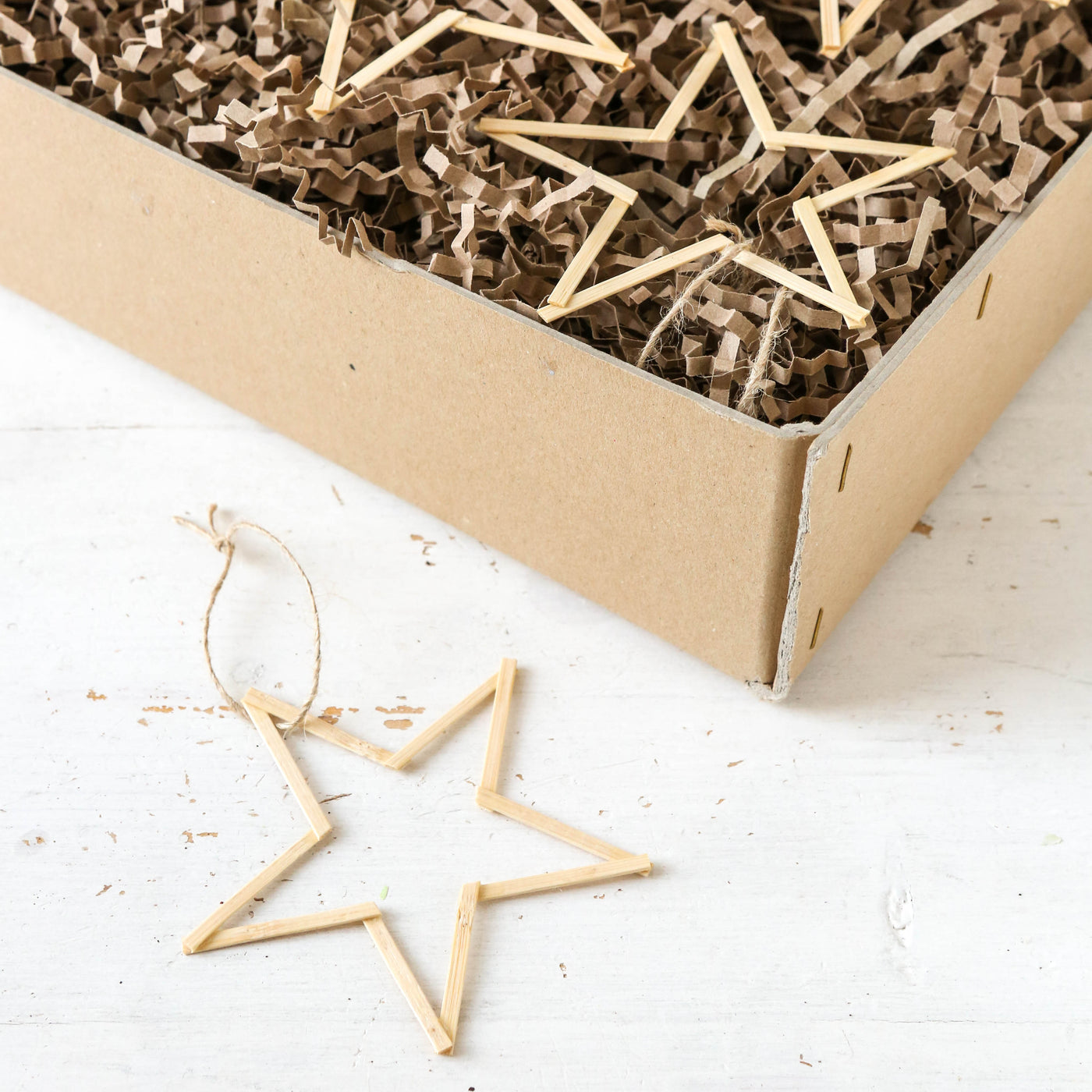 10cm Bamboo Open Star Decoration