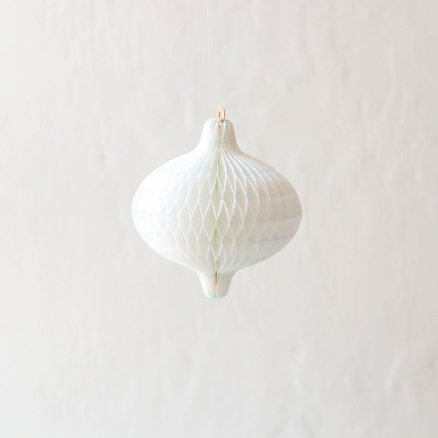 SALE Pack of 6 White Paper Honeycomb Baubles - Onion Bulb