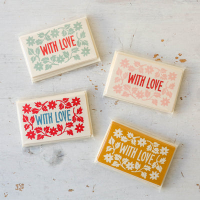 Pack of 6 'With Love' Mini Gift Cards