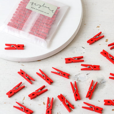 24 Mini Wooden Advent Pegs