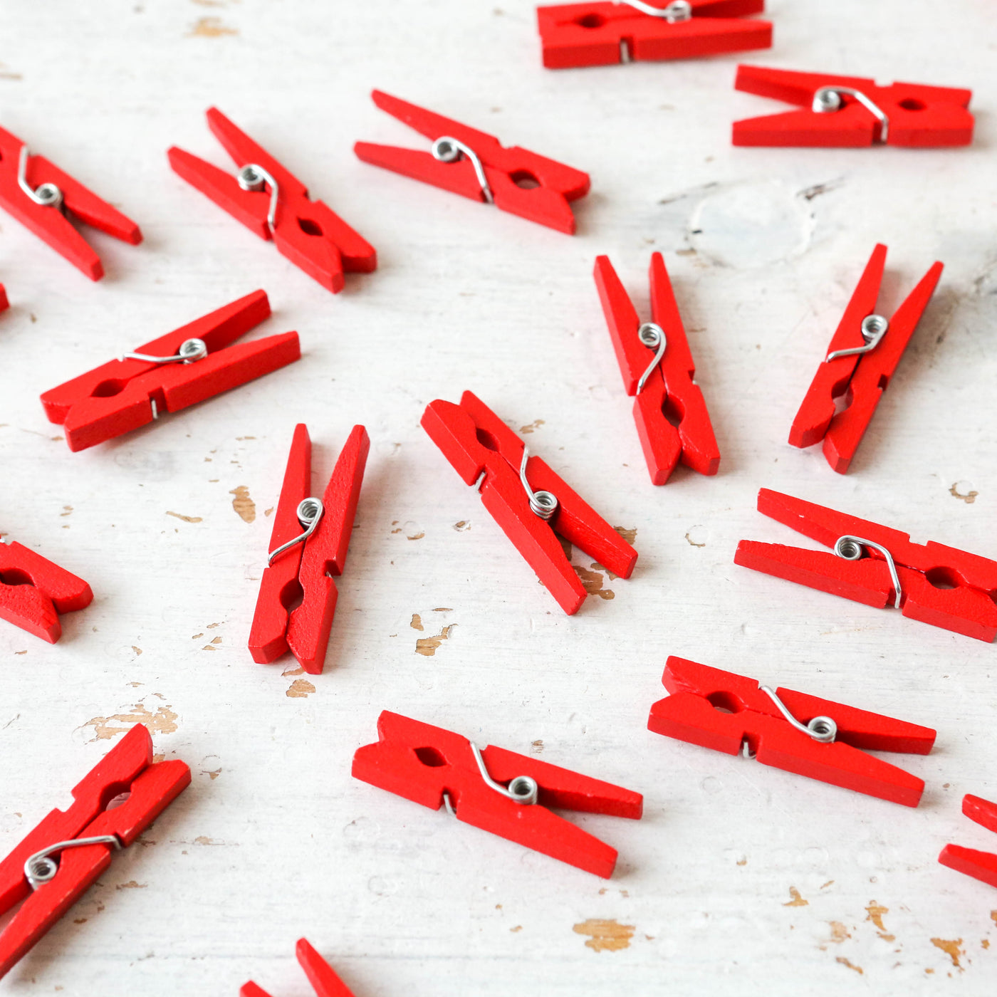 24 Mini Wooden Advent Pegs