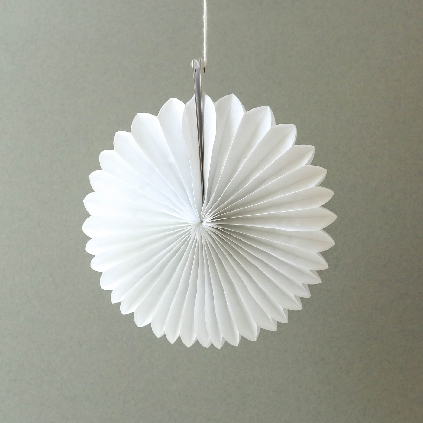 White Paper Fan Hanging Decoration - Small